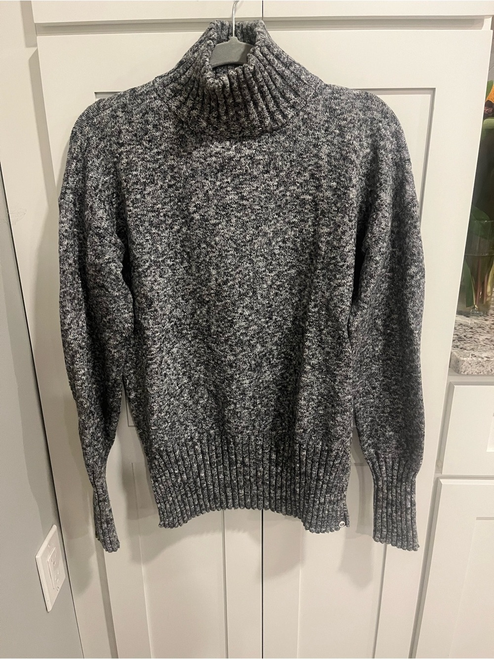 Eddie Bauer Gray Marled Turtleneck Sweater - Heathered Knit